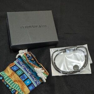 New!! Black Braided Adjustable Bracelet Engraved with “Jack” with Gift Box